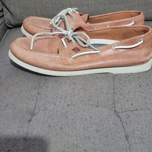Sperry Mens Pink Boat Shoes